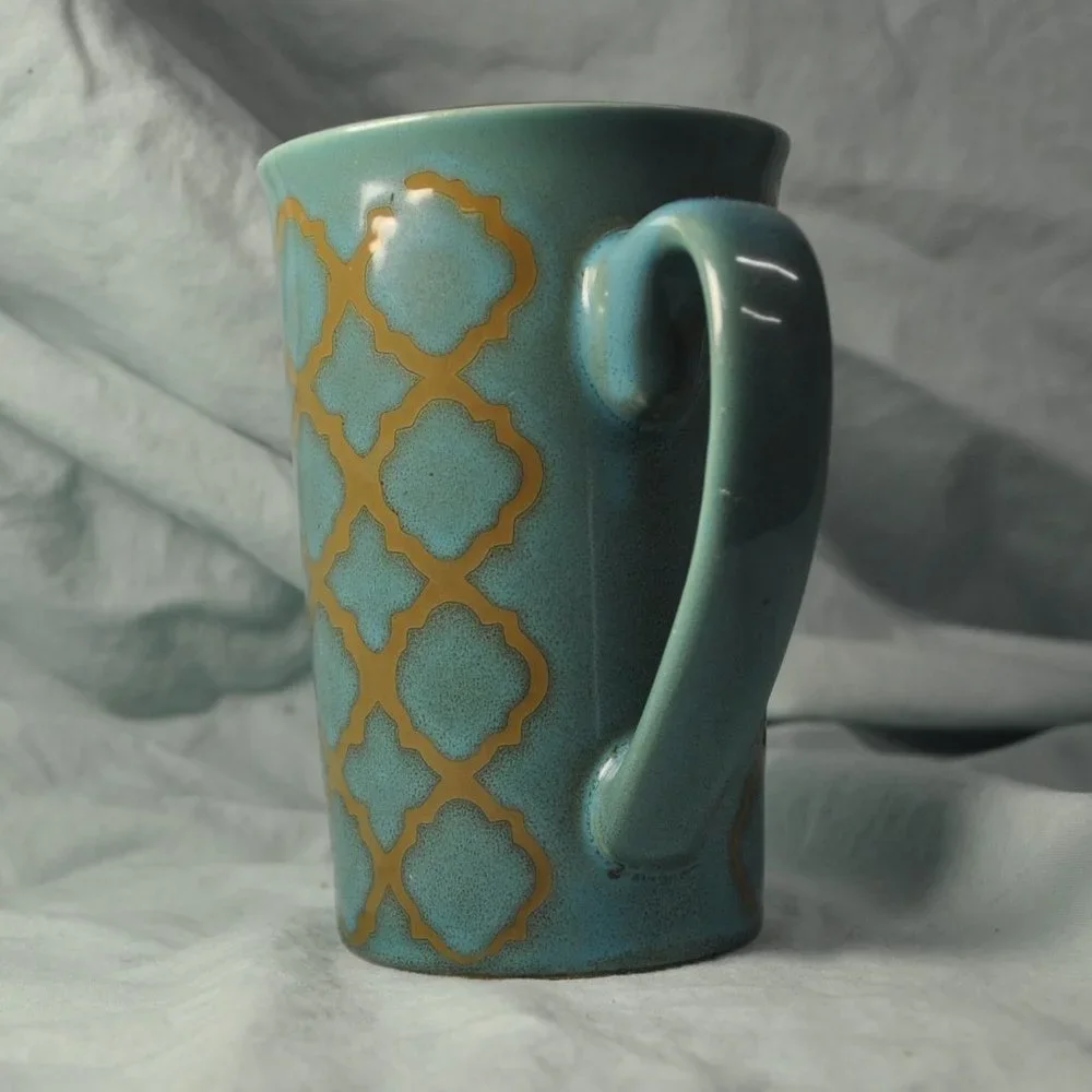 *BOGO mugs* 18 oz pier one turquoise mug (w775)